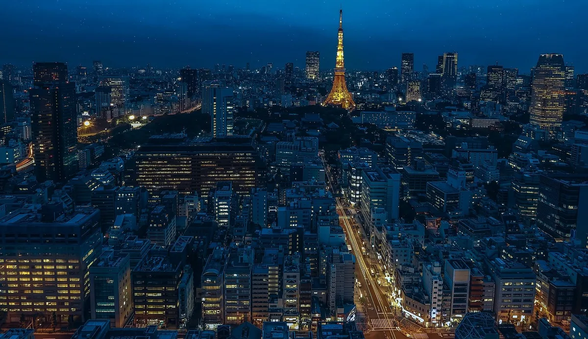 東京タワー。田町・三田の近く